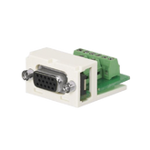 Conector sub-D de 15 Pines Tipo Atornillable, Uso en 2 Puertos Mini-Com, Color Blanco Mate